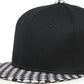 Funky Junque Kids Flat Brim Trucker Hat - Checker Brim - Black (M/L -2-9 Years)