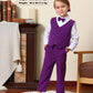 A&J Design Baby Suits For Boys Halloween Mardi Gras Wedding Gentleman Formal Outfit Tuxedo Vest Set Purple 12-18 Months