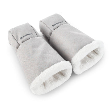 UPPAbaby CozyHandmuff - Easily Attaches to Stroller Handlebars - Ultra-Plush, Weather-Proof Hand Protection - Savannah (Pearl Gr