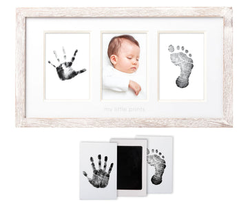 Pearhead My Little Prints Newborn Handprint & Footprint Frame Kit - No Mess Clean Touch Ink Pad, Gender-Neutral Keepsake, Ideal 