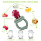 Socub 2 Pack Silicone Baby Fresh Fruit Food Feeder Pacifier With 3 Different Size Silicone Pouch For Teething Relief, Baby Froze