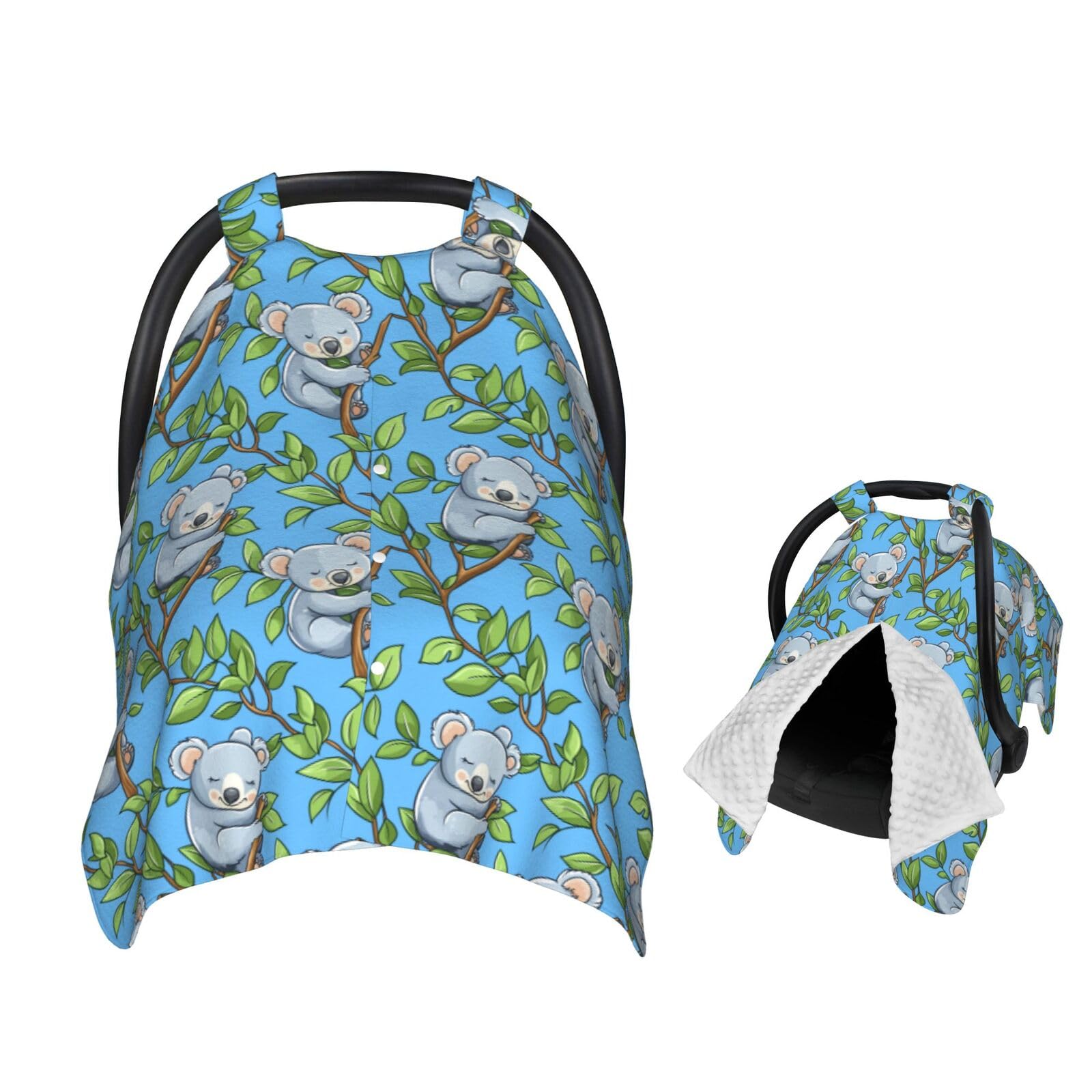 Muishi Happy Koala Sleep Baby Car Seat Canopy Nursing Cover for Newborn Car Seat Breastfeeding Covers Blanket Newborn Shower Gif