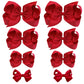 Oaoleer 8Pcs Hair Bows For Girls Red Grosgrain Ribbon Boutique Bow Alligator Clips Hair Accessories For Toddlers Little Girls Ki