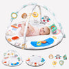 Montessori Baby Play Gym & Activity Mat for Brain Development (0-12Mo) | 5-Sensory Zones + 5 Toys |Portability Tummy Time Activi