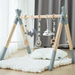 Avrsol Wooden Baby Play Gym Foldable Baby Play Gym Frame Activity Gym Hanging Bar With 5 Gym Baby Toys Natural Gift For Newborn