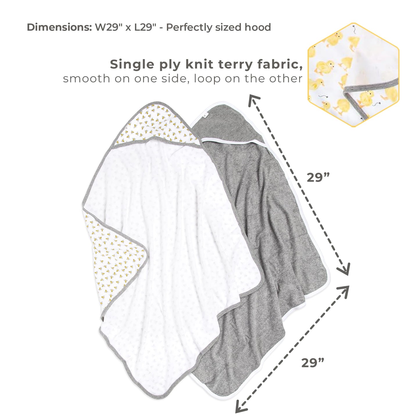 Burts Bees Baby Infant Hooded Towels Little Ducks Organic Cotton, Unisex Bath Essentials And Newborn Necessities, Soft Nursery T