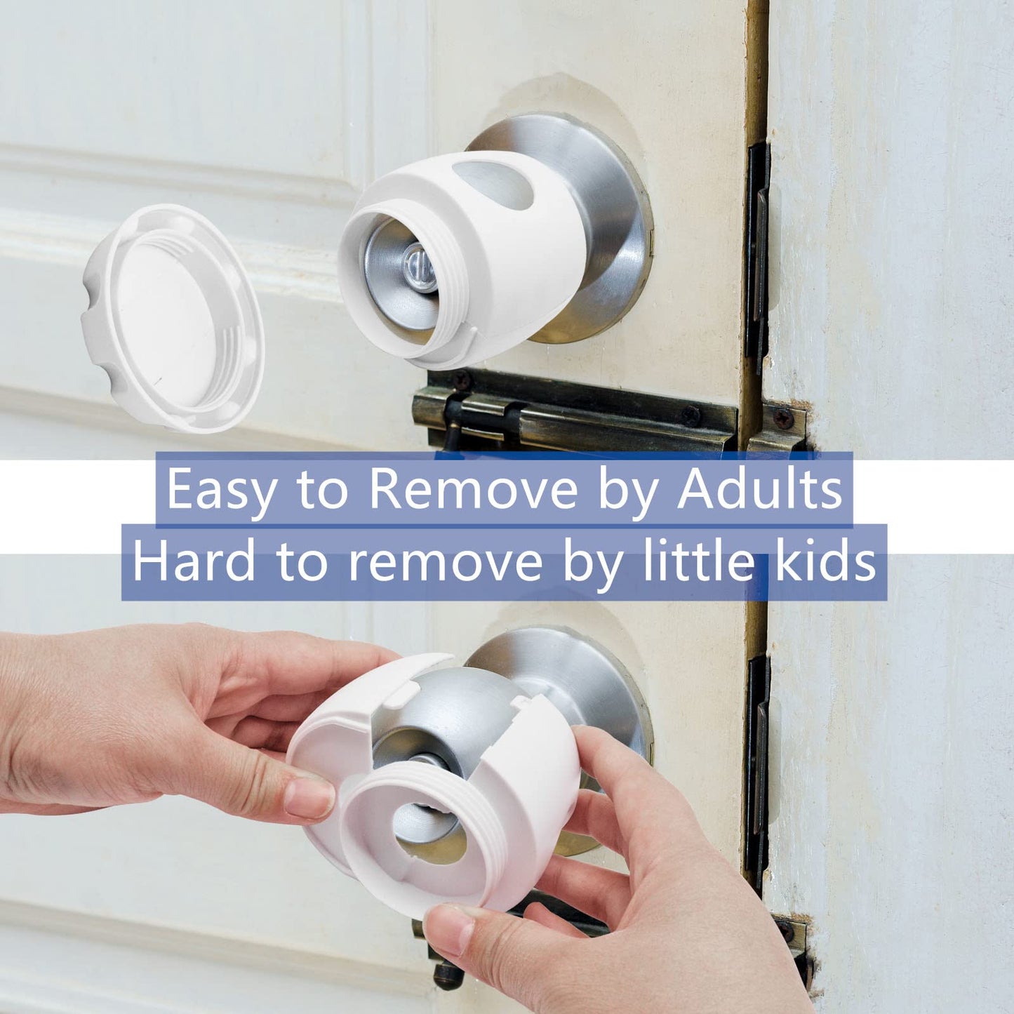 Yugtcen Door Knob Child Proof Locks, 4 Pack Child Proof Door Knob Covers, Door Handle Child Proof For Toddler Baby Kids Toddler