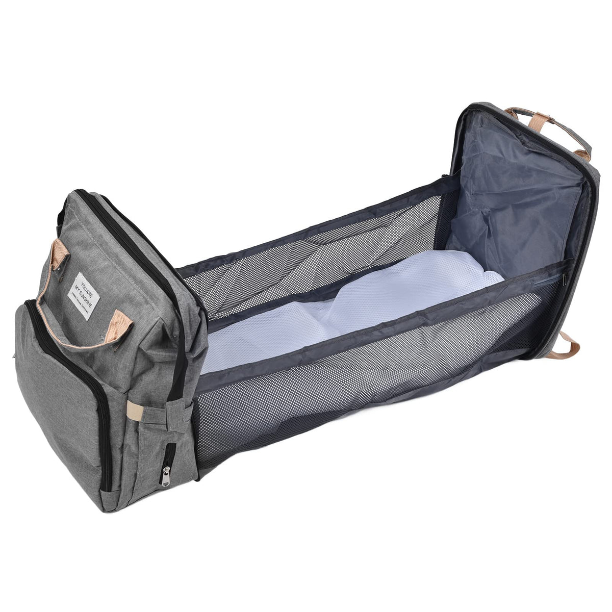 Baby Diaper Bag Backpack, Nappy Bag Portable Oxford Cloth Folding for Daily Use for Travel(Light Grey)