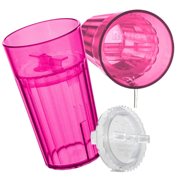 Reflo Smart Cup (Red & Clear 4-Pack) Open Training Cup, Toddler Cup, No Suction 6Oz, 360 Control-Flow, Usa Made Premium High-Imp