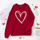 Mommy And Me Valentine'S Day Sweatshirt Love Heart Graphic Family Matching Pullover Casual Long Sleeve Shirt Tops (Mom-Red, Medi
