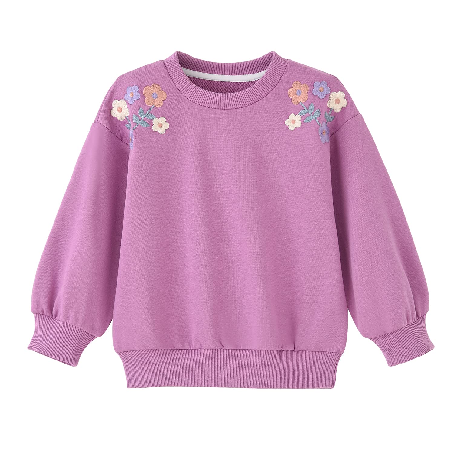 Biniduckling Baby Crew Neck Sweatshirt Girls 18 Months Floral Purple – Cutebabyb WBBAPB09J3GWY51