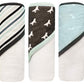 Modern Baby 3 Pack Hooded Baby Towels Set For Newborn & Infant Boys & Girls Baby Bath Towels