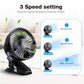 Portable Clip On Fan, Clip Stroller Fan, Usb Rechargeable Personal Mini 360? Rotate Cooling Table Fan For Home Office Car Seat C