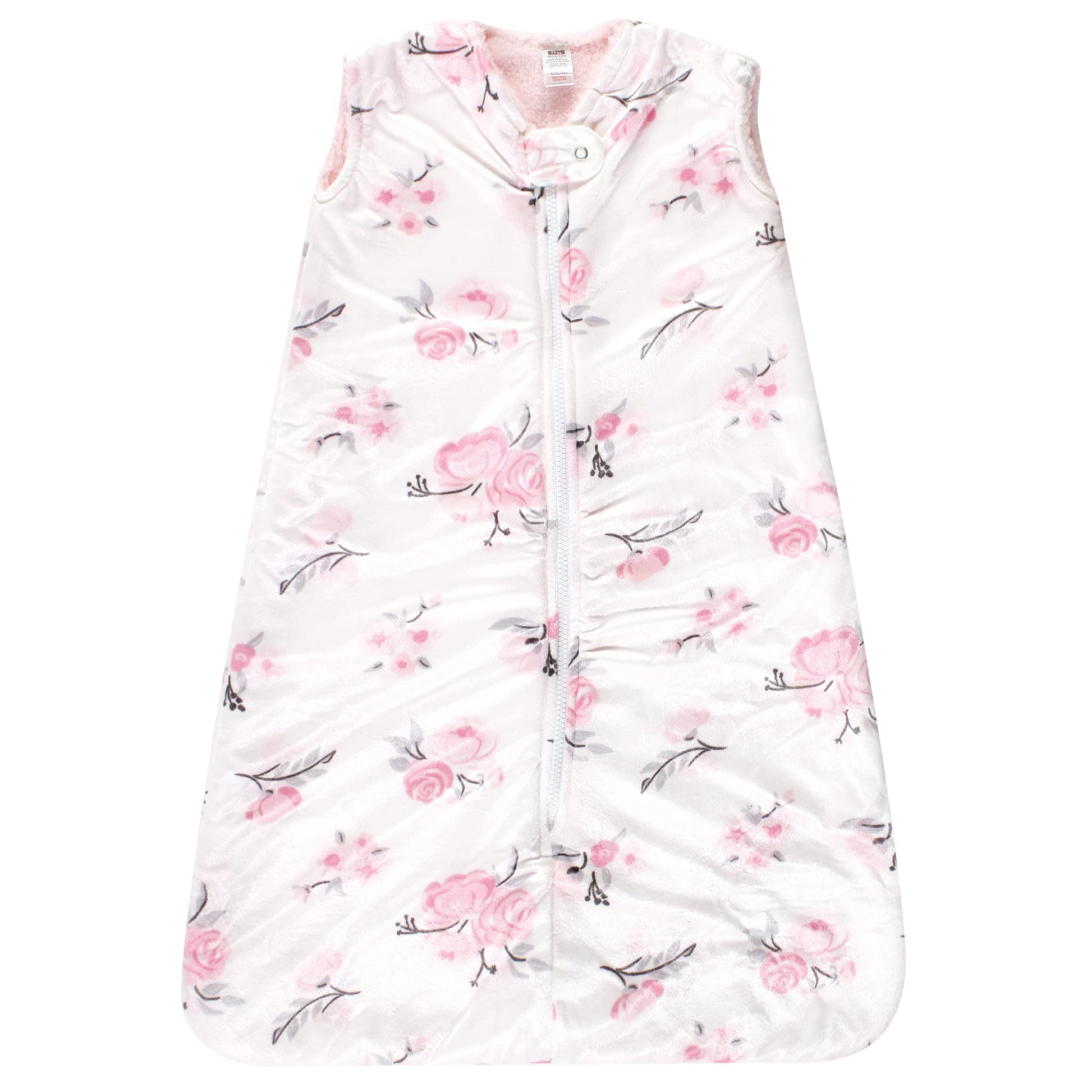 Hudson Baby Unisex Baby Mink With Sherpa Inner Sleeping Bag, Sack, Blanket, Pink Floral, 12-18 Months