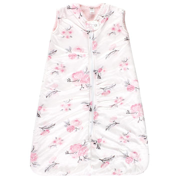 Hudson Baby Unisex Baby Mink With Sherpa Inner Sleeping Bag, Sack, Blanket, Pink Floral, 12-18 Months