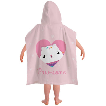 Gabby'S Dollhouse Beach Bath Hooded Poncho Towel For Kids 100% Cotton Heart Pandy Paw Mercat Cakey Cat Fairy Gift For Girls Boys