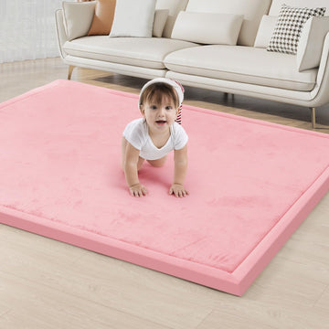 ACOMOPACK Baby Play Mat for Floor, 1.3 Thick Memory Foam, 7179, Tummy Time Mat, Non-slip Bottom, Pink