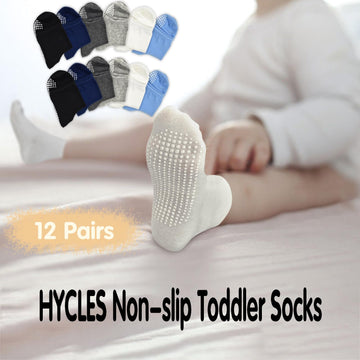 Hycles Non-Slip Toddler Socks With Grips Girls Grip Socks For 3-5 Years Kid Toddler Boys Anti Slip Sticky Sock