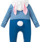 Latobreath Newborn Baby Boy Girl Easter Costume Outfit Long Sleeve Hooded Romper Bunny Ear Face Infant Clothes(6-12M)