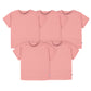 Gerber Baby Toddler 5-Pack Solid Short Sleeve T-Shirts Jersey 160 Gsm, Mauve Pink, 2T