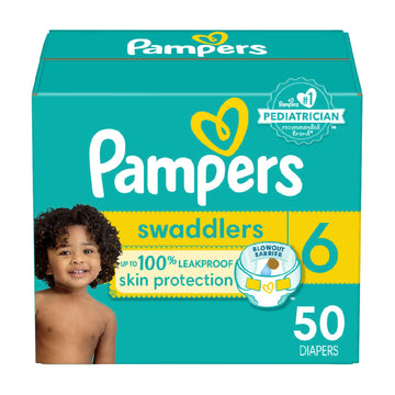 Pampers Baby Diapers - Swaddlers - Size 6, 50 Count, Ultra Absorbent Disposable Infant Diaper