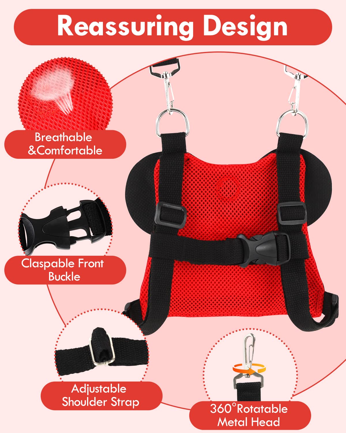 Lehoo Castle Toddler Harness With Leash, 4-In-1 Toddler Leash With Anti Lost Wrist Link For Toddlers, Kid Leashes For Girls, Bab