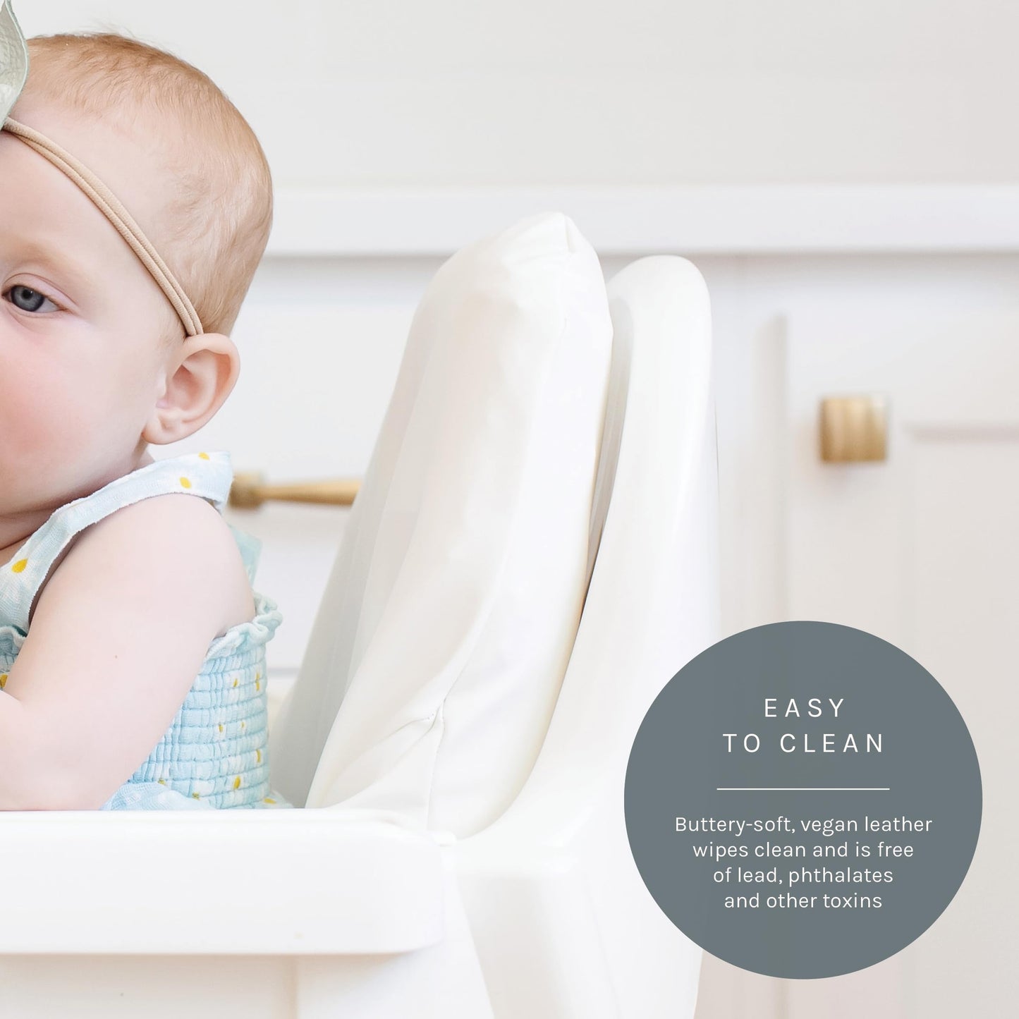 Yeah Baby Goods Wipeable Ikea Antilop Highchair Cushion Cover (White) - Soft, Waterproof Baby High Chair Cover