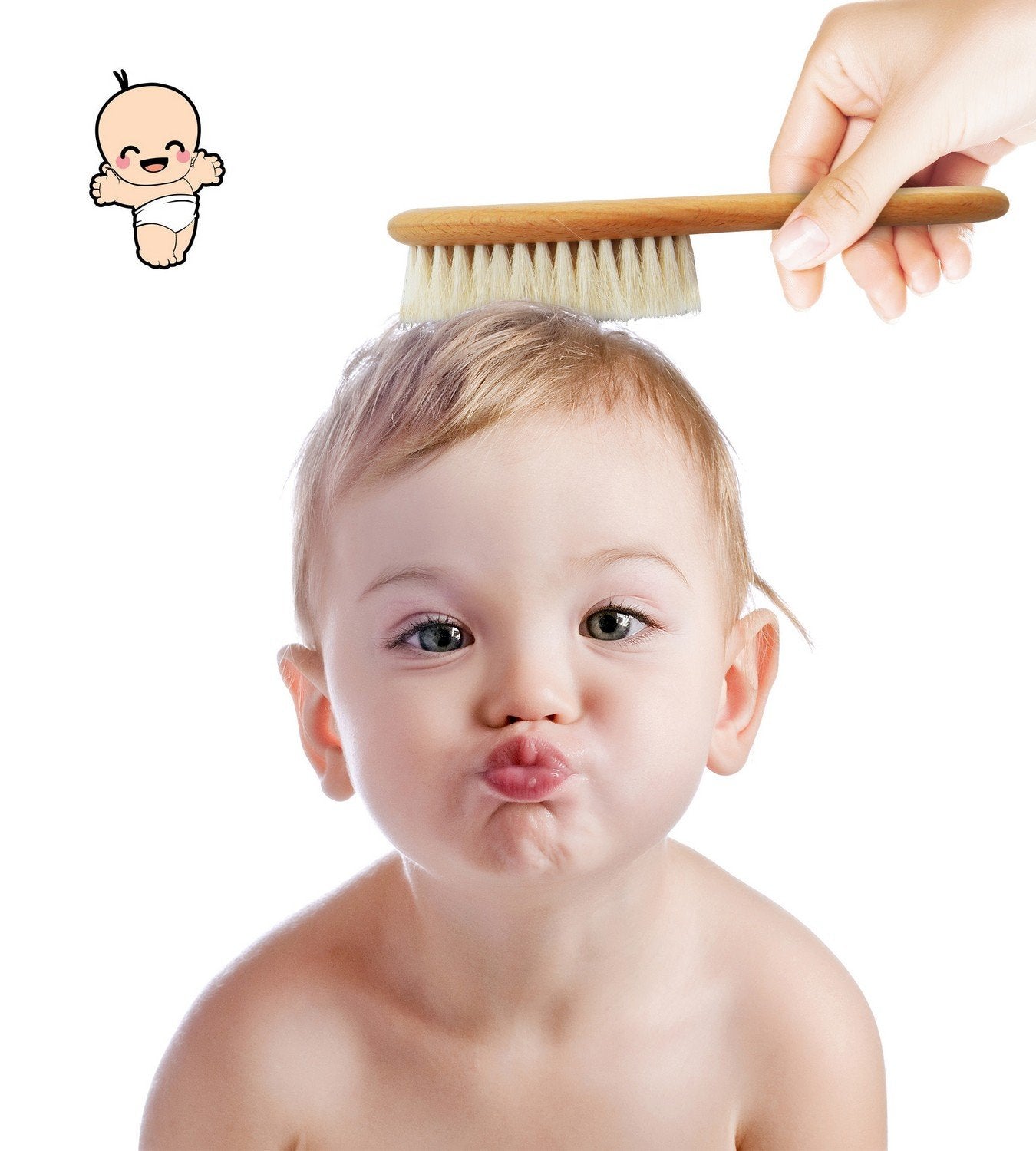 Baby Hair Brush And Baby Comb Set For Newborn, Boy And Girl - Wooden Baby Brush W/Soft Goat Bristles For Cradle Cap - Infant, To