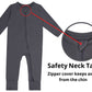 Rayon Footless Baby Pajamas, 2 Way Zipper Baby Romper Girl 6-12 Months Sliver Grey