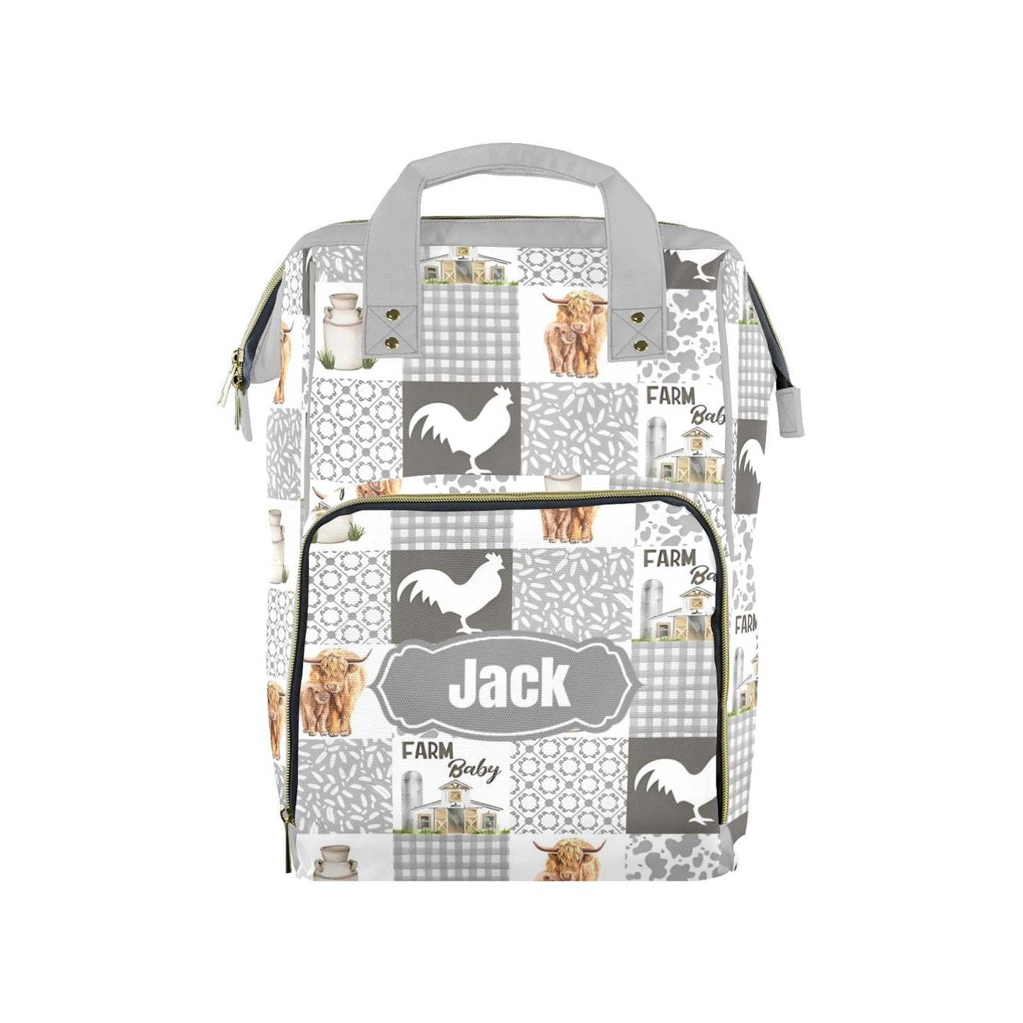Noverbibi Custom Diaper Bag for Baby Customized High Land Cow Baby Bag Personalized Nursing Bags with Name Custom Name Mommy Day