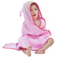Michley Animal Face Hooded Baby Towel Cotton Bathrobe For Boys Girls 0-6 Year Light Pink