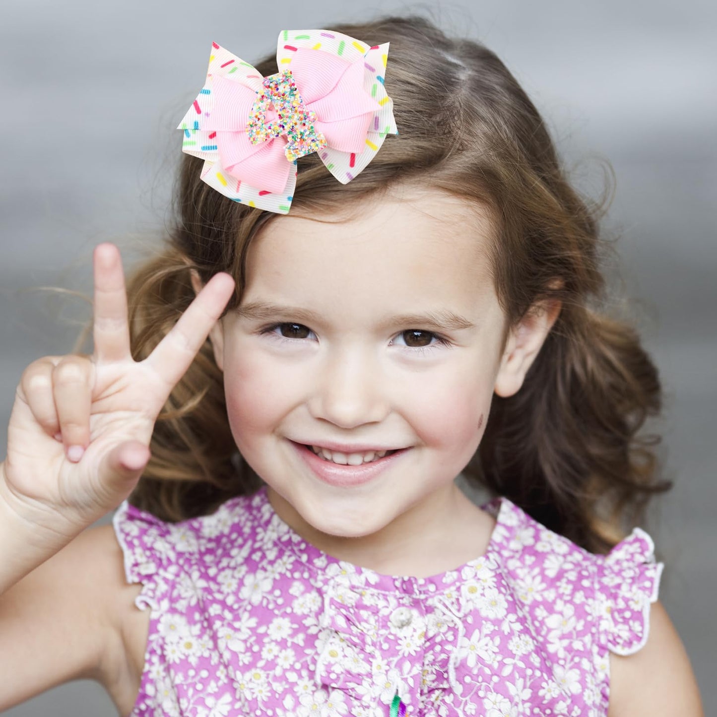 2Pcs Hair Clip, Pink Bow Hair Clips For Baby Girls 4Th Birthday Party Decorations