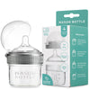 Mason Bottle 4Oz Baby Glass Bottle With Breast Like Slow Flow Nipple, Cap+Ring - Bpa Free, Non Toxic, Anti Colic Glass Baby Bott