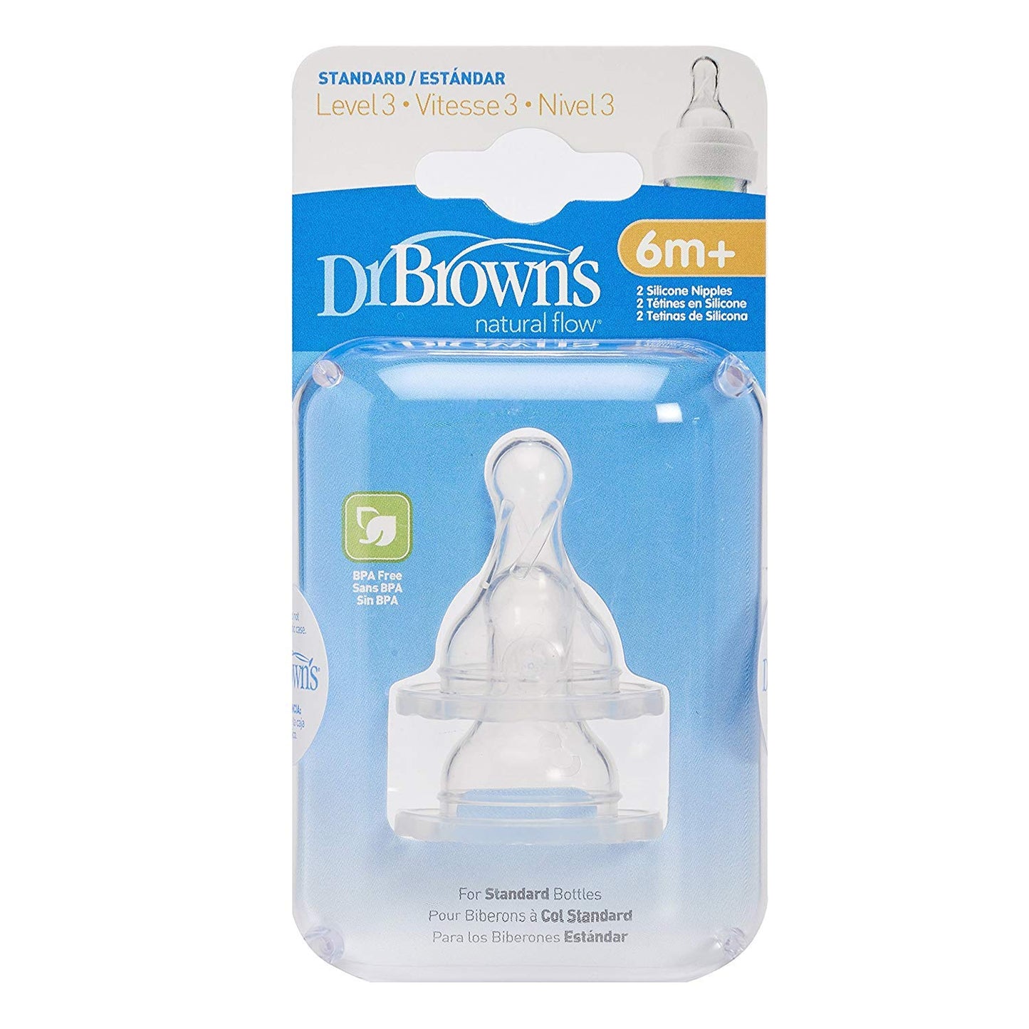 Dr. Brown'S 8 Pack Natural Flow Level 3 Standard Nipple