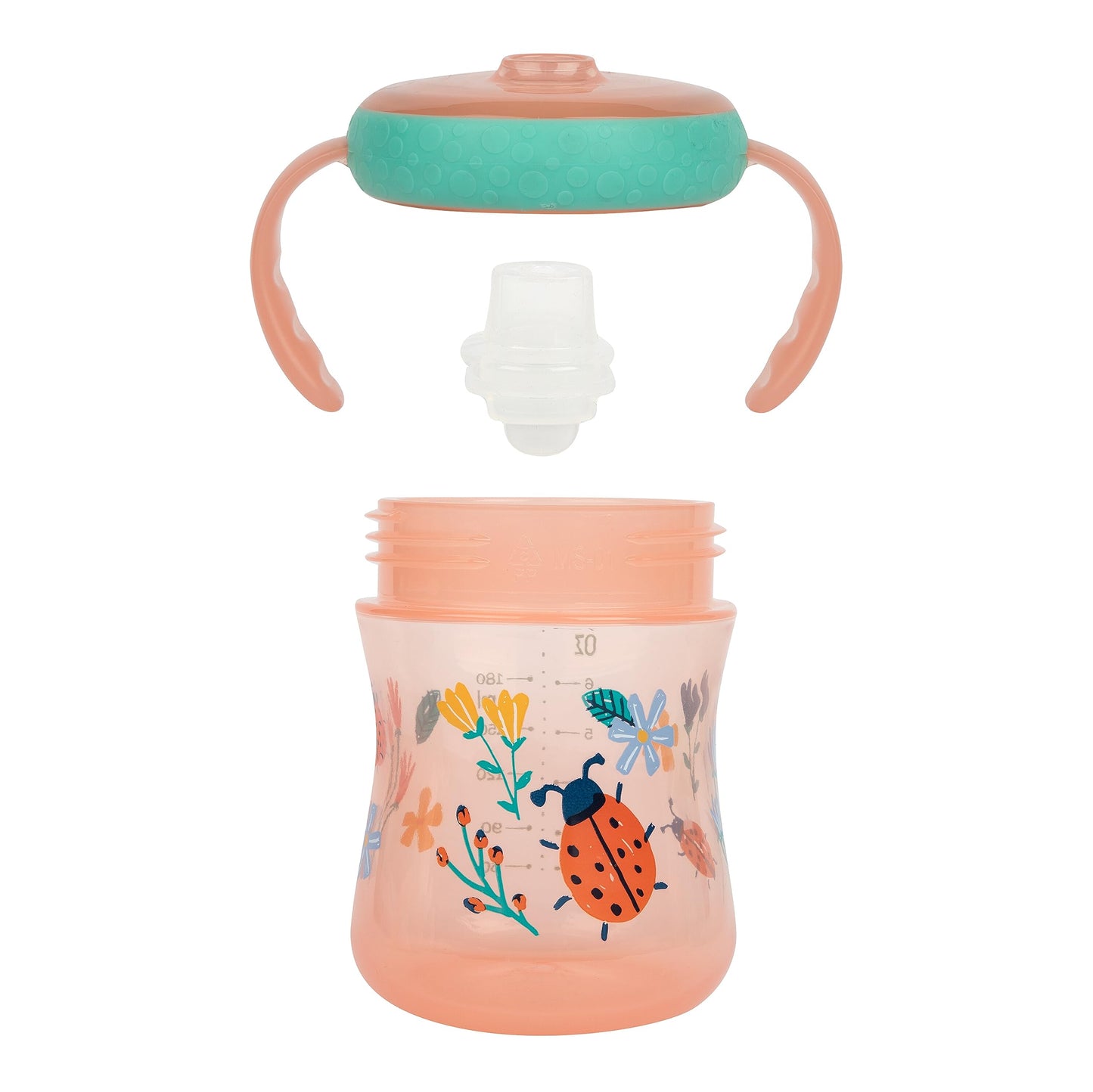 The First Years - Soft Spout Sippy Cup - Toddler Trainer Cup For 6+ Months -With Handles And Leak Proof Lid - 7 Oz - Floral Lady