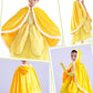 Party Chili Fur Princess Cape Fur Hooded Cloaks Costume For Little Girls Dress Up Yellow 3-4 Years(110Cm)