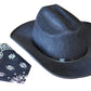 Aeromax Junior Cowboy Hat With Bandanna, Black