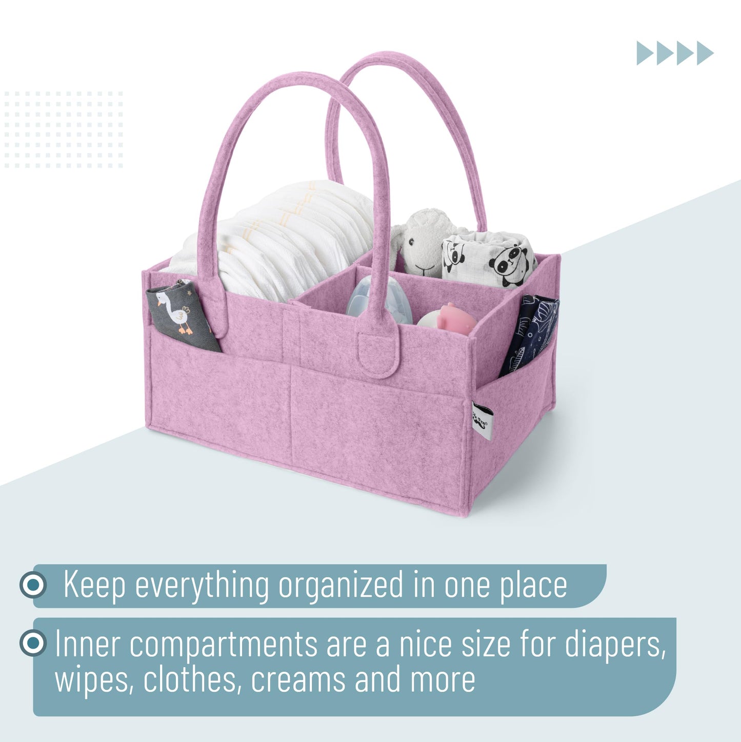 Mr. Pen- Baby Diaper Caddy Organizer, Lavender Dream, Baby Caddy Organizer With Handle, Compact Size, Collapsible & Portable