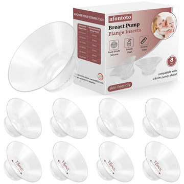 15mm Flange Inserts Compatible with Momcozy M5/M9/S12 Pro/V1 Pro Wearable Breast Pump, Softer Silicone Flange Insert Kit for 24m