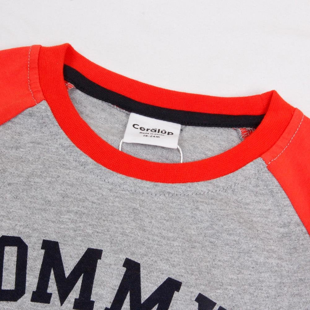 Gotend Mommy'S Mvp Boys Long Sleeve Clothing Set Baby T-Shirt+Pants Outfits,Orange, 5-6Y