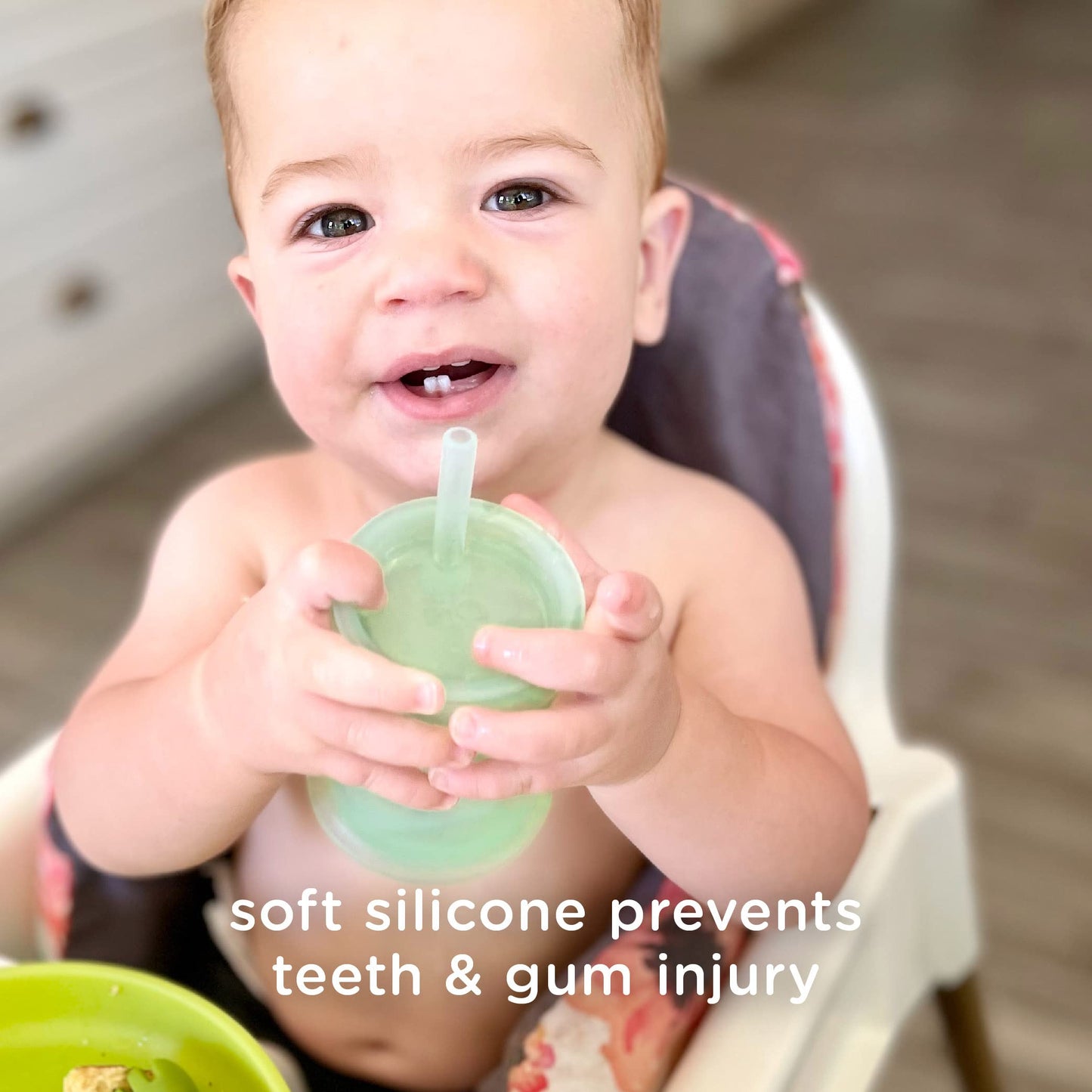 Olababy Silicone Training Cup With Straw Lid |Water Drinking Cup For Babies | 6+ Mo Infant To 12-18 Months Toddler | Sippy Cup F