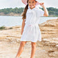 Rufflebutts Baby/Toddler Girls White W/Pink Seersucker Terry Hoodie Swimsuit Cover-Up - 18-24M
