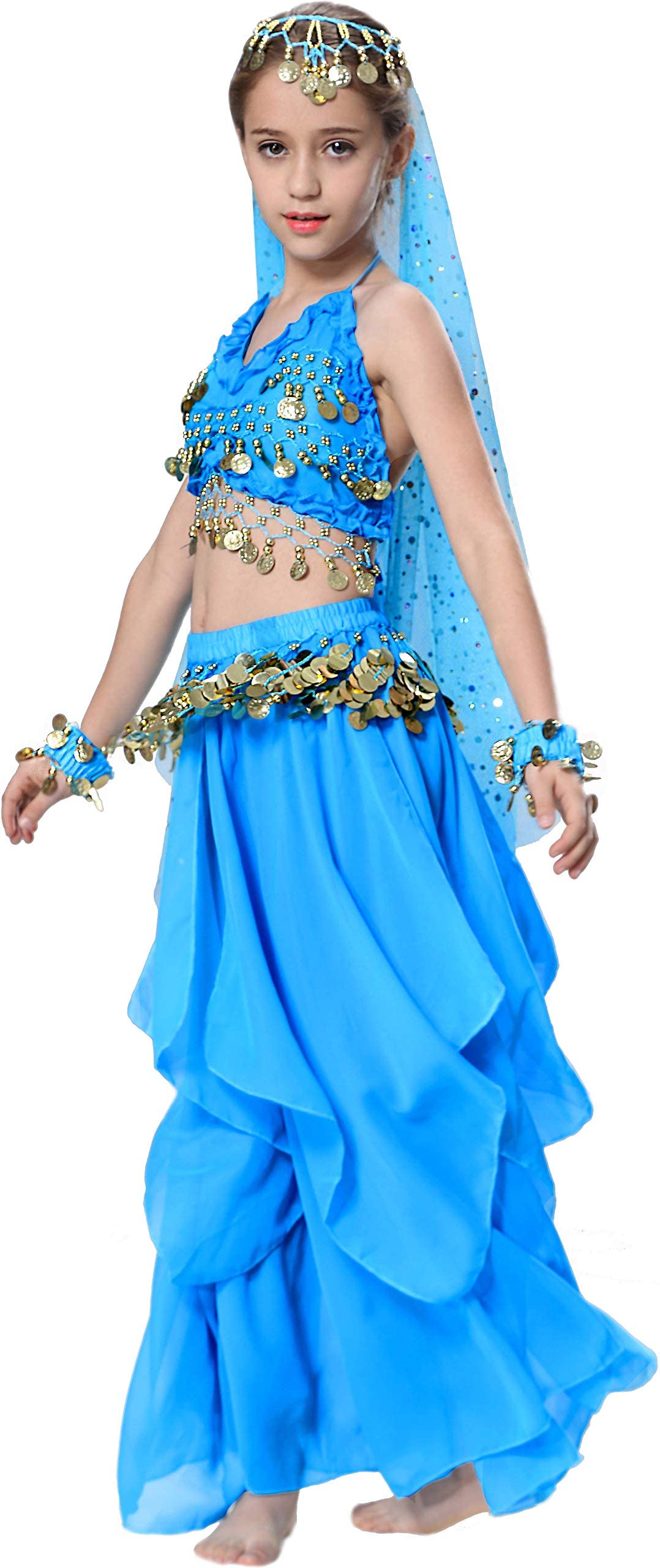 Fairycece Genie Costume Girls Halloween 10-12 Outfit 11 Year Old Belly Dancer Cute Dance