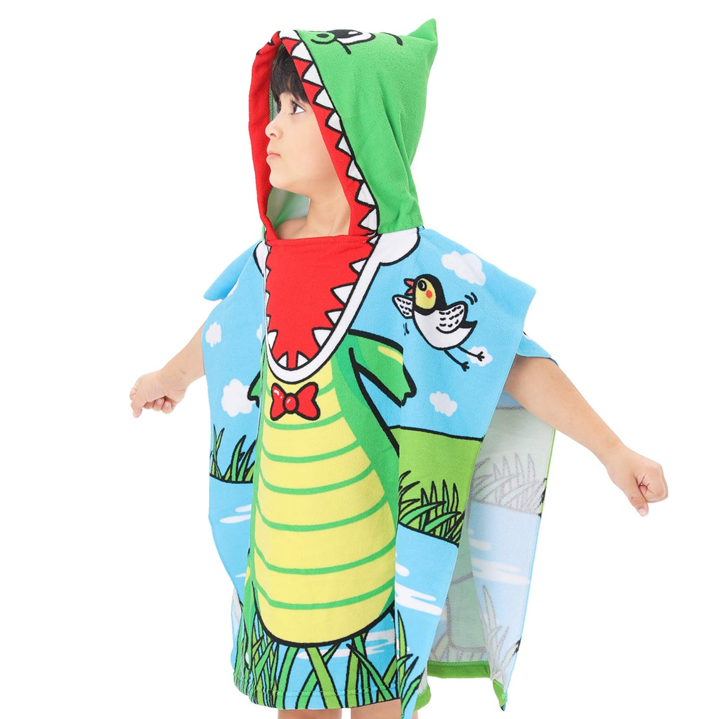 Novforth Kids Beach Towel For Boys Girls, Alligator Hooded Bath Towel Wrap, Toddler Pool Towel With Hood
