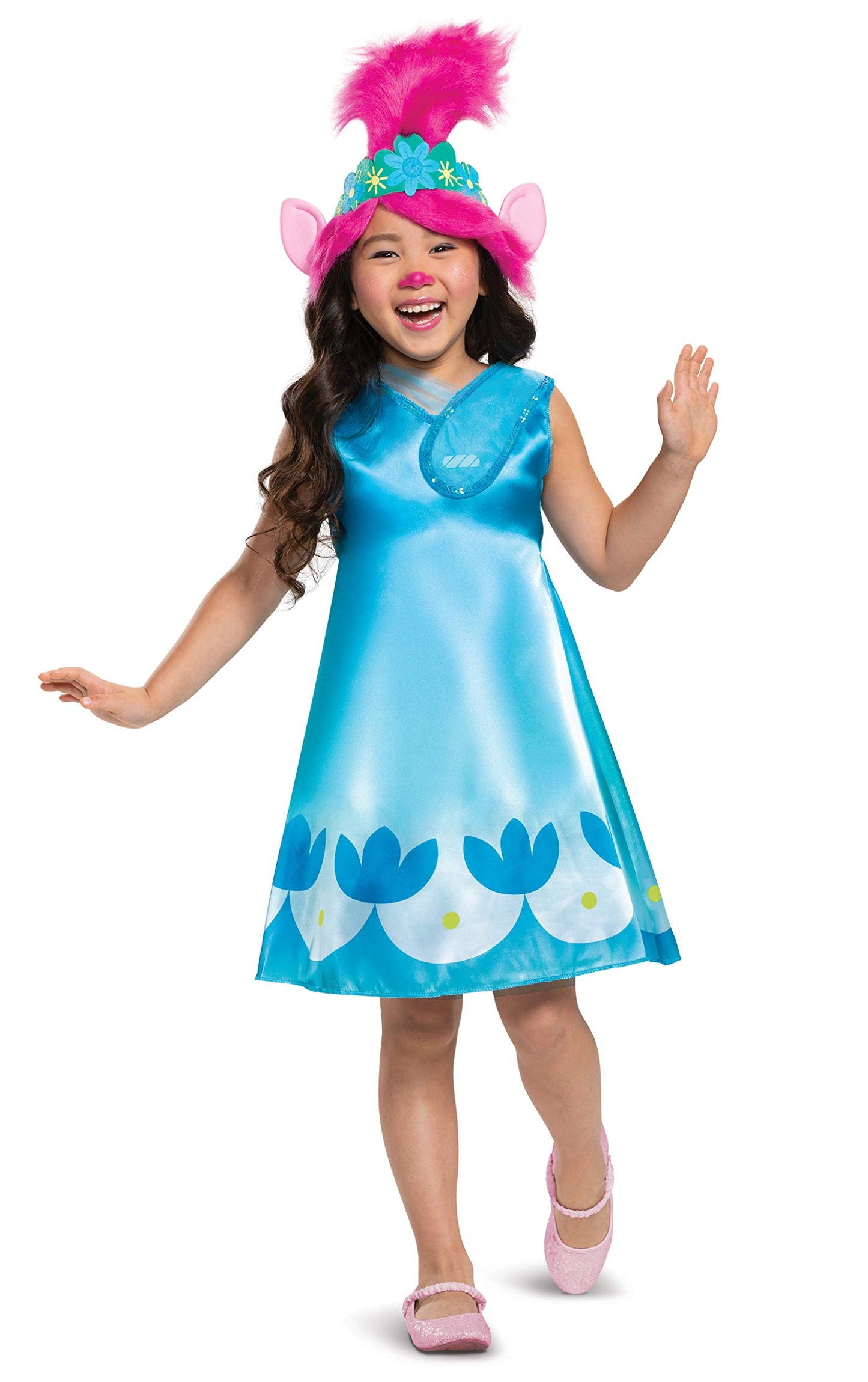 Disguise Trolls World Tour Poppy Costume, Trolls World Tour Childrens Classic Dress Up Outfit for Girls, Kids Size Small (4-6x)