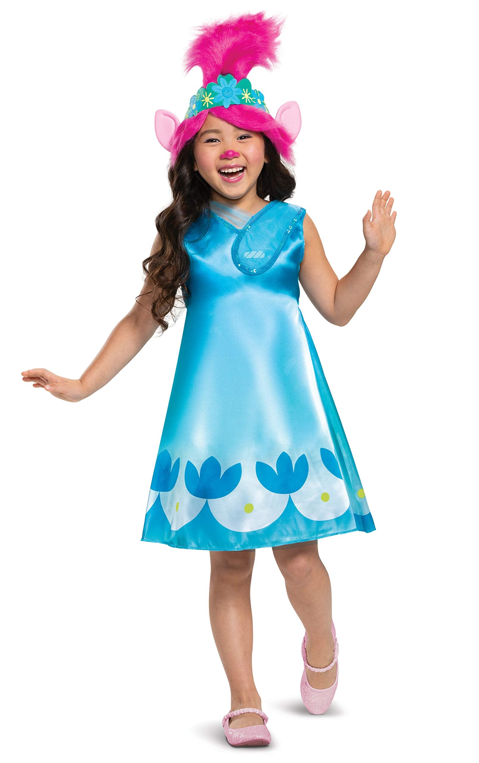 Disguise Trolls World Tour Poppy Costume, Trolls World Tour Childrens Classic Dress Up Outfit for Girls, Kids Size Small (4-6x)
