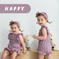 Younger Tree Toddler Baby Girl Ruffled Sleeveless Romper Casual Summer Jumpsuit Cotton Linen Clothes (Button-Purple, 3-6 Months)