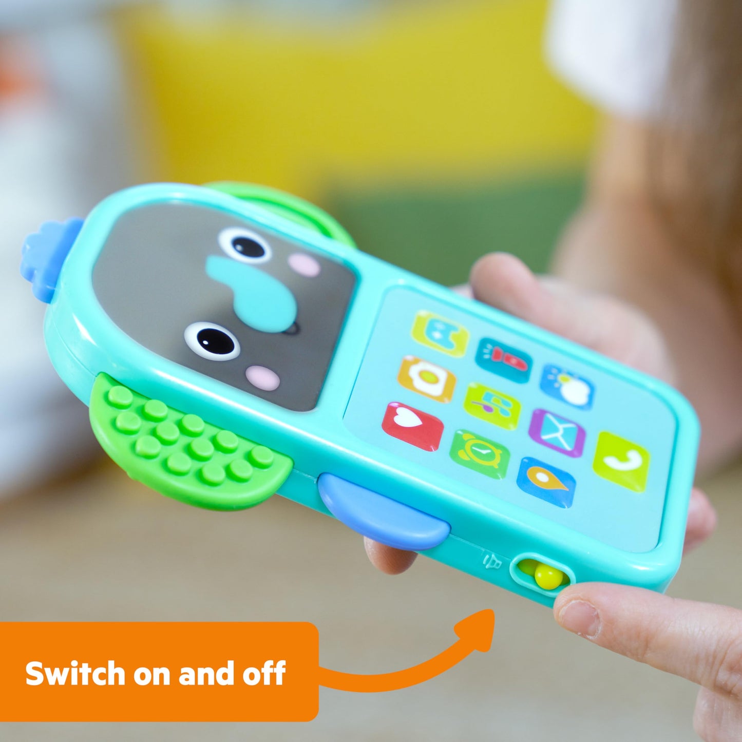 Bright Starts Elephone Baby Phone Toy for Mini-Me Fun with Music and 20+ Sound Effects, 6 Months & Up