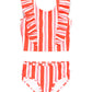 Rufflebutts Cayenne Pop Stripe Waterfall Tankini - 18-24M