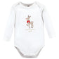 Hudson Baby Unisex Baby Cotton Long-Sleeve Bodysuits, Fancy Rudolph, 9-12 Months